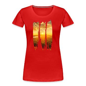 Lovely Nature Brush 2 - Frauen Premium Bio T-Shirt - Rot - Vorne - Mia (176cm)