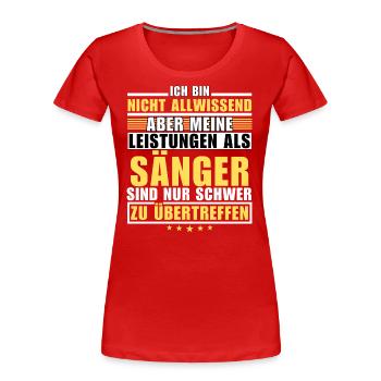 Unsurpassed performance as a singer - Women's Premium Organic T-Shirt - red - Front - Mia (176cm)