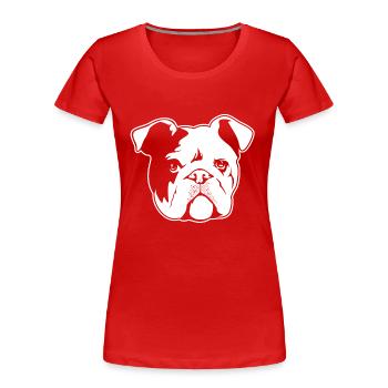 Englische Bulldogge - Frauen Premium Bio T-Shirt - Rot - Vorne - Mia (176cm)