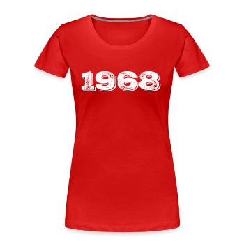 Birthday Gift 1968 - 1968 - Women's Premium Organic T-Shirt - red - Front - Mia (176cm)