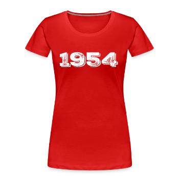 Geburtstagsgeschenk 1954 - 1954 - Frauen Premium Bio T-Shirt - Rot - Vorne - Mia (176cm)