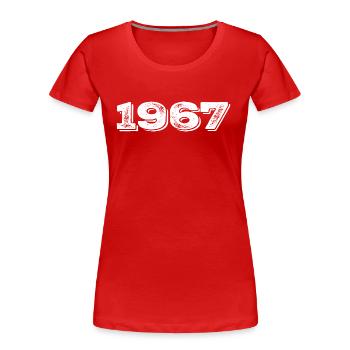 Geburtstagsgeschenk 1967 - 1967 - Frauen Premium Bio T-Shirt - Rot - Vorne - Mia (176cm)