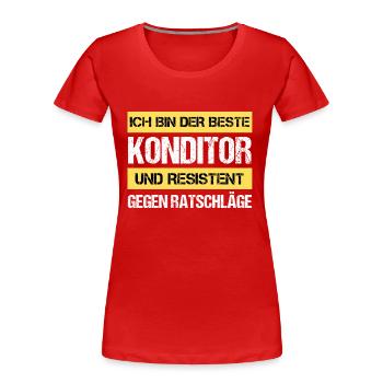 Resistenter Konditor - Frauen Premium Bio T-Shirt - Rot - Vorne - Mia (176cm)