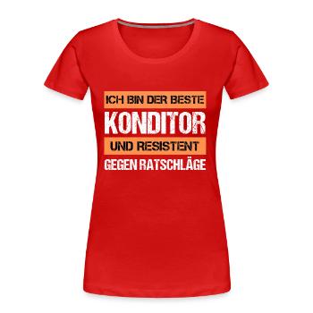 Resistenter Konditor - Frauen Premium Bio T-Shirt - Rot - Vorne - Mia (176cm)