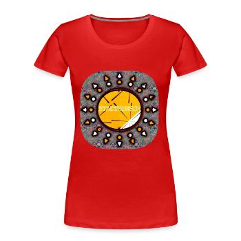 STADTMENSCH - Club WoW - Frauen Premium Bio T-Shirt - Rot - Vorne - Mia (176cm)