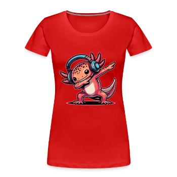 Dabbing Axolotl - Frauen Premium Bio T-Shirt - Rot - Vorne - Mia (176cm)