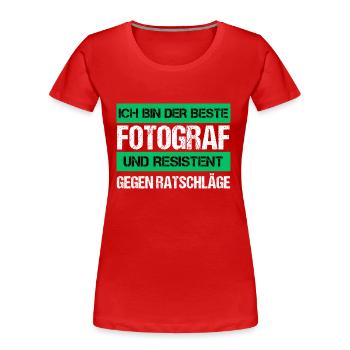 Resistenter Fotograf - Frauen Premium Bio T-Shirt - Rot - Vorne - Mia (176cm)