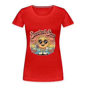 Lunettes De Soleil Et Maigres - T-shirt bio Premium Femme - rouge - Devant - Mia (176cm)