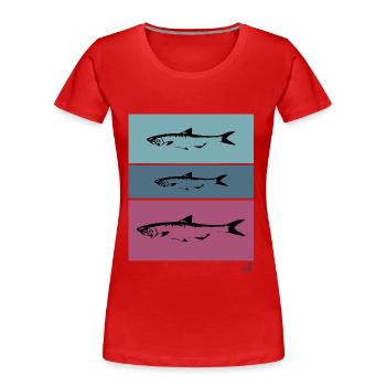Depuis le golfe de Gascogne - T-shirt bio Premium Femme - rouge - Devant - Mia (176cm)