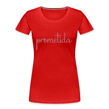 Prometida Fiancée Fiancée Mariage Mariée à être - T-shirt bio Premium Femme - rouge - Devant - Mia (176cm)