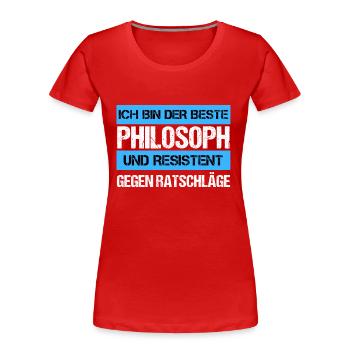 Resistenter Philosoph - Frauen Premium Bio T-Shirt - Rot - Vorne - Mia (176cm)
