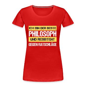 Resistenter Philosoph - Frauen Premium Bio T-Shirt - Rot - Vorne - Mia (176cm)