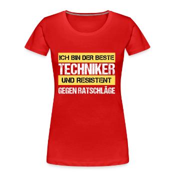 Resistant Technician - Women's Premium Organic T-Shirt - red - Front - Mia (176cm)