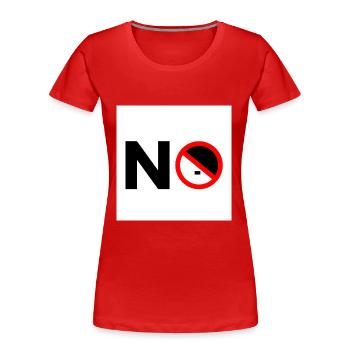 To the right - Women's Premium Organic T-Shirt - red - Front - Mia (176cm)
