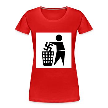 Gegen nazis - Frauen Premium Bio T-Shirt - Rot - Vorne - Mia (176cm)