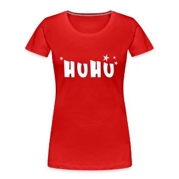 huhu - Frauen Premium Bio T-Shirt - Rot - Vorne - Mia (176cm)