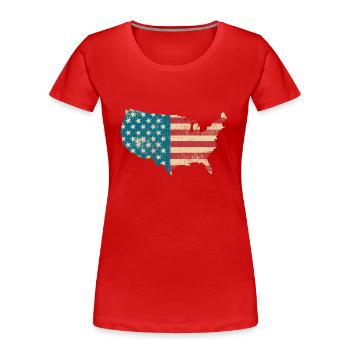 Amerika Vintage Flagge - United States - USA-Land - Women's Premium Organic T-Shirt - red - Front - Mia (176cm)