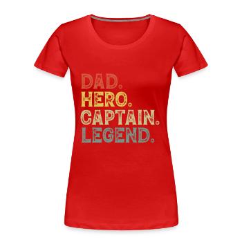 Papa capitaine bateau - T-shirt bio Premium Femme - rouge - Devant - Mia (176cm)