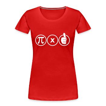 Pi times thumb - Women's Premium Organic T-Shirt - red - Front - Mia (176cm)