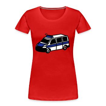 Polizeiwagen - Frauen Premium Bio T-Shirt - Rot - Vorne - Mia (176cm)