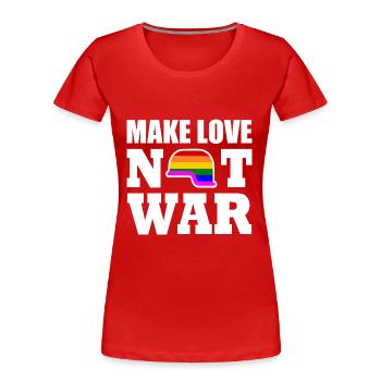 Make love not war - Frauen Premium Bio T-Shirt - Rot - Vorne - Mia (176cm)