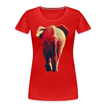 Elefant afrikanisch - Frauen Premium Bio T-Shirt - Rot - Vorne - Mia (176cm)