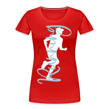 Running faire du jogging joggeur courir coureur - T-shirt bio Premium Femme - rouge - Devant - Mia (176cm)