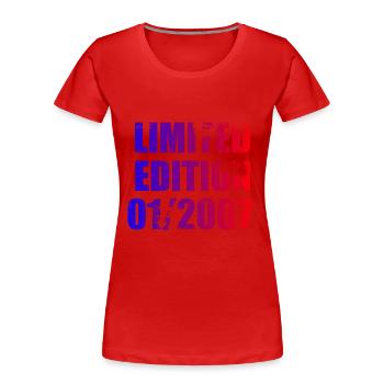 18th Birthday Limited Edition 01/2007 - Women's Premium Organic T-Shirt - red - Front - Mia (176cm)