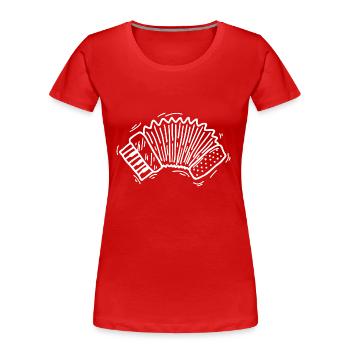 Akkordeon - Frauen Premium Bio T-Shirt - Rot - Vorne - Mia (176cm)