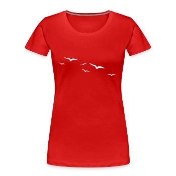 Vögel | Vogel - Frauen Premium Bio T-Shirt - Rot - Vorne - Mia (176cm)