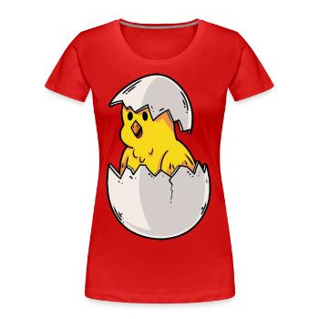 Bauernhof Hühnerstall Ostern Küken Osterei Nest - Frauen Premium Bio T-Shirt - Rot - Vorne - Mia (176cm)