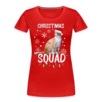 Escouade de Noël. Noël du chat - T-shirt bio Premium Femme - rouge - Devant - Mia (176cm)