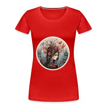Mutternatur Muttererde Naturgöttin Weiblichkeit 2 - Frauen Premium Bio T-Shirt - Rot - Vorne - Mia (176cm)