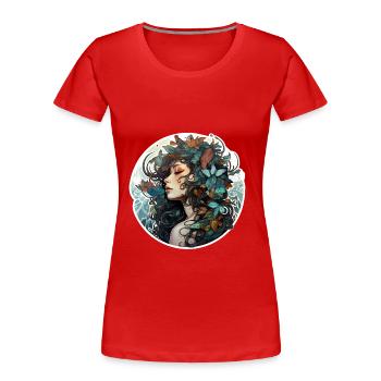 Mutternatur Muttererde Naturgöttin Weiblichkeit 1 - Frauen Premium Bio T-Shirt - Rot - Vorne - Mia (176cm)
