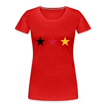 Drei Sterne Deutschlandfahne - Frauen Premium Bio T-Shirt - Rot - Vorne - Mia (176cm)