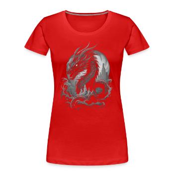 Fantasy Drache - Frauen Premium Bio T-Shirt - Rot - Vorne - Mia (176cm)