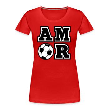 Amor Spanisch Ich liebe Fußball Spanisch Sport Spruch - Frauen Premium Bio T-Shirt - Rot - Vorne - Mia (176cm)