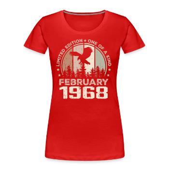 Unvergleichlich seit Februar 1968, 56. Jahrestag - Frauen Premium Bio T-Shirt - Rot - Vorne - Mia (176cm)