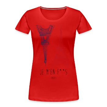 Je m'en F**s (I don't give a f*ck) - Frauen Premium Bio T-Shirt - Rot - Vorne - Mia (176cm)