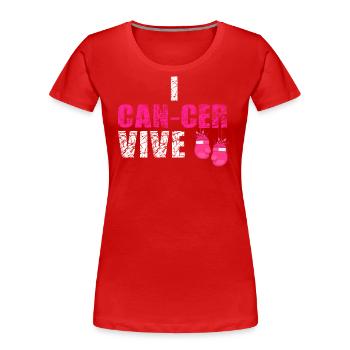 Breast Cancer Breast Cancer Loop - Women's Premium Organic T-Shirt - red - Front - Mia (176cm)