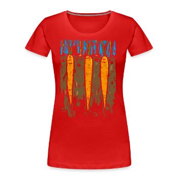 Carrots - Women's Premium Organic T-Shirt - red - Front - Mia (176cm)