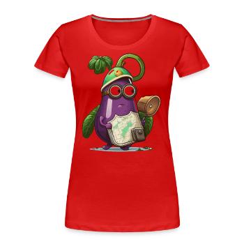 Expéditions aubergines - T-shirt bio Premium Femme - rouge - Devant - Mia (176cm)