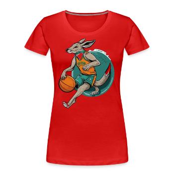 Sprungwurf - Frauen Premium Bio T-Shirt - Rot - Vorne - Mia (176cm)