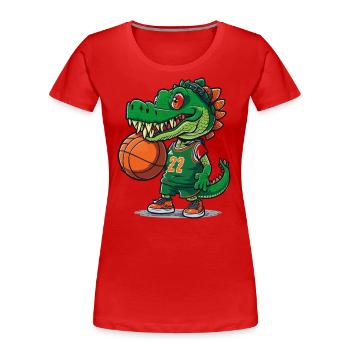 Croc Court - T-shirt bio Premium Femme - rouge - Devant - Mia (176cm)