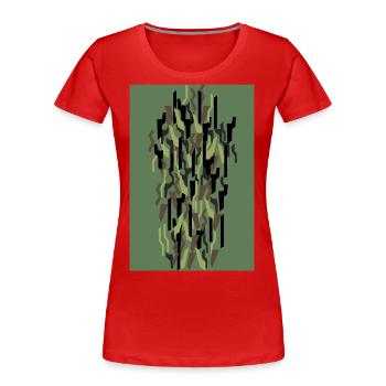 Camouflage Art Olive - T-shirt bio Premium Femme - rouge - Devant - Mia (176cm)
