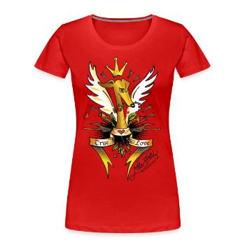 true love! - Women's Premium Organic T-Shirt - red - Front - Mia (176cm)