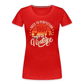 1997 Vintage - Geburtstagsgeschenk 1997 Retro 1997 - Frauen Premium Bio T-Shirt - Rot - Vorne - Mia (176cm)