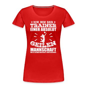 Mannschaft Handballspieler Beachhandball Ballsport - Frauen Premium Bio T-Shirt - Rot - Vorne - Mia (176cm)