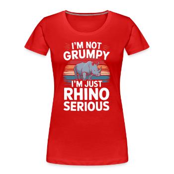 Nashorn Rhinozeros - Frauen Premium Bio T-Shirt - Rot - Vorne - Mia (176cm)