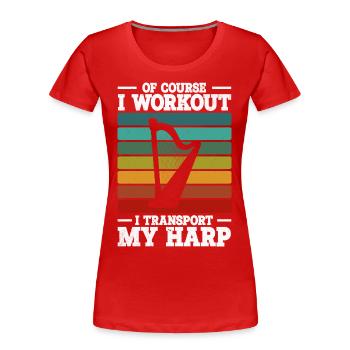 Harfe - Frauen Premium Bio T-Shirt - Rot - Vorne - Mia (176cm)